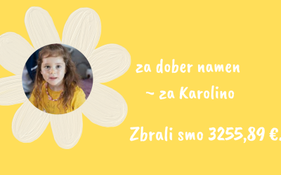 Za deklico Karolino zbrali 3255,89 €